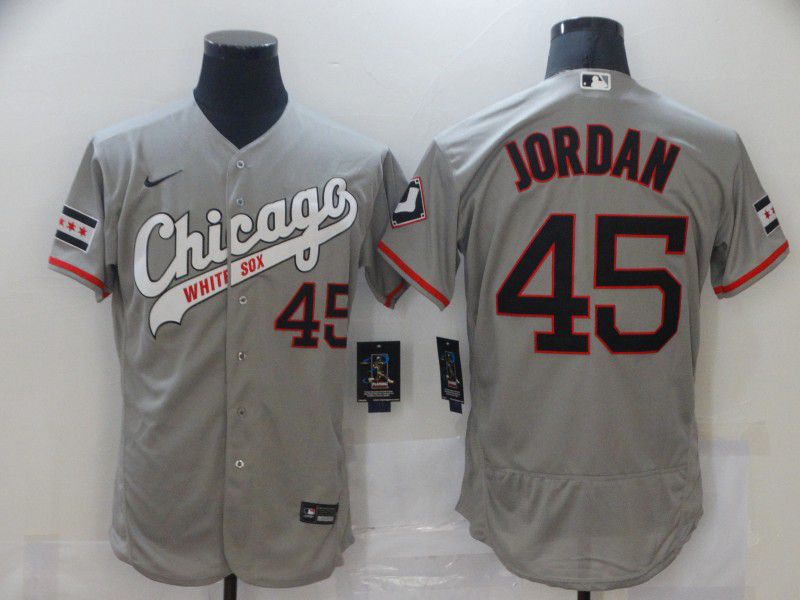 Men Chicago White Sox #45 Jordan Grey Elite Nike MLB Jerseys->los angeles angels->MLB Jersey